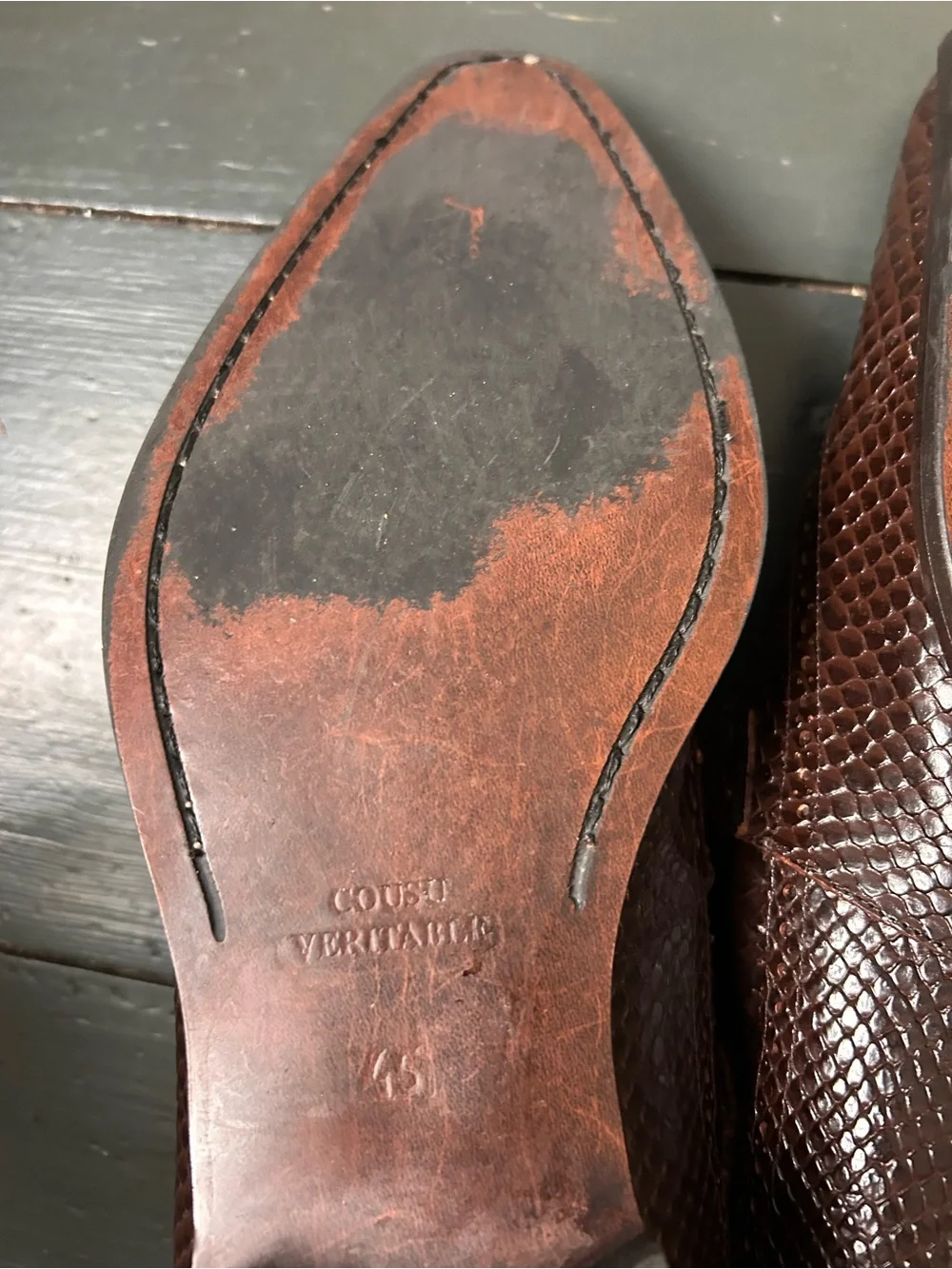 J. Bradford Brown Exotic Snakeskin Monk Strap Dress Shoes Made in Italy EU 45